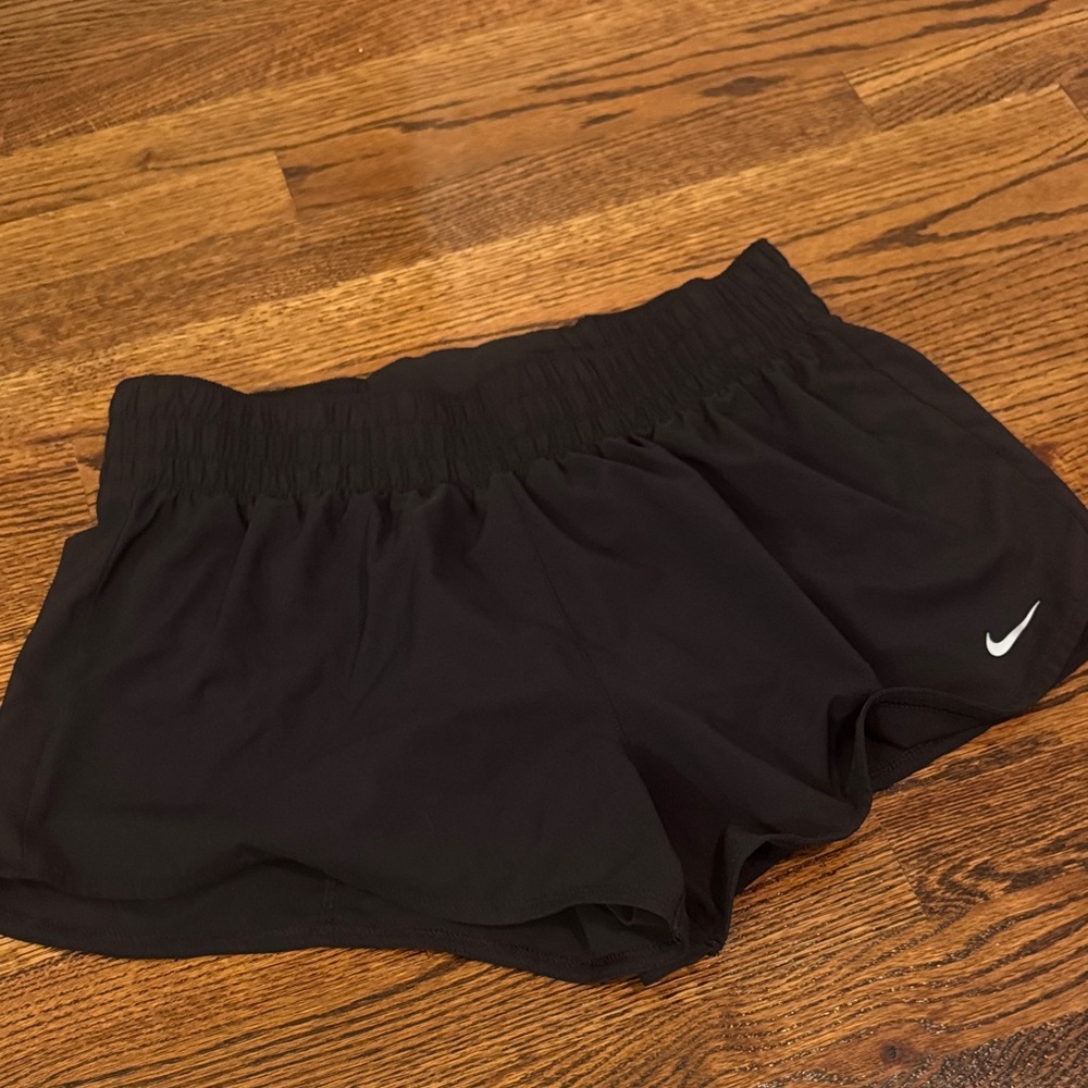Nike Black Women's Athletic Shorts with White Swoosh